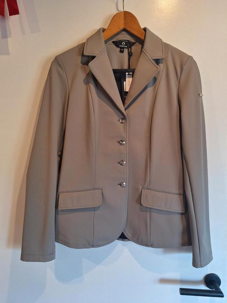 MONTAR Kathy classic wedstrijdjas dames grijs maat 38/40, Dieren en Toebehoren, Paardrijkleding, Nieuw, Dames, Bovenkleding, Dressuur