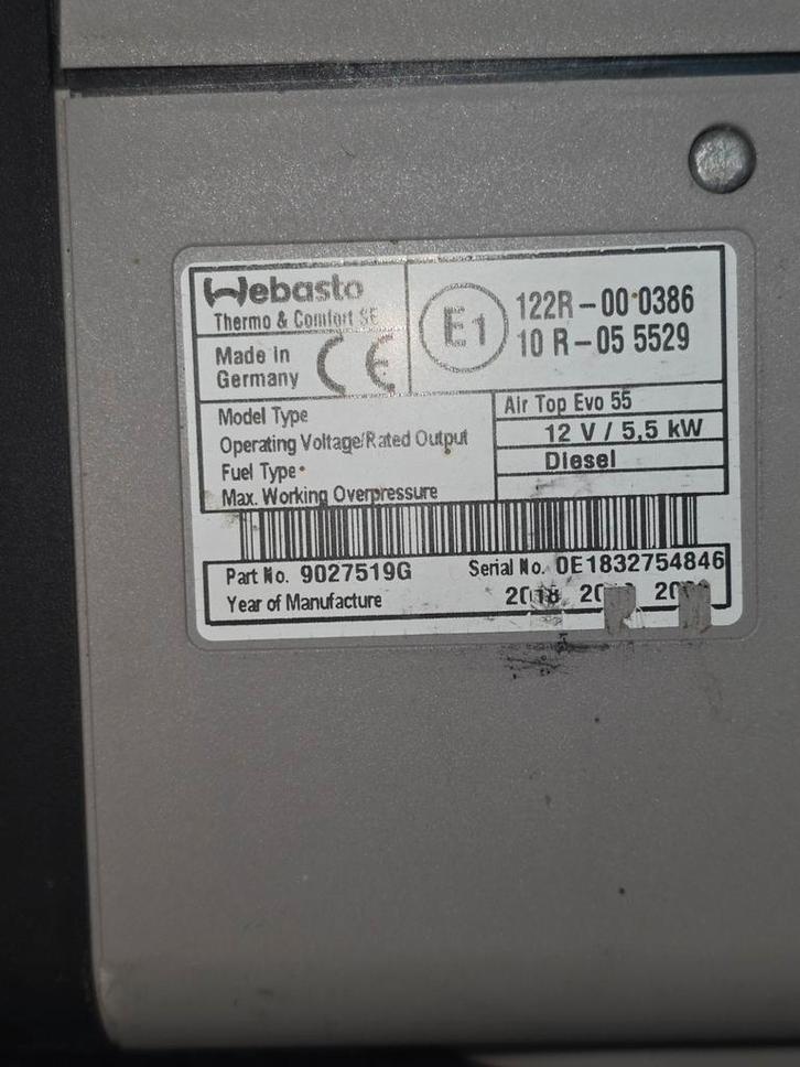 Webasto Air Top Evo 55 Standkachel, Auto-onderdelen, Airco en Verwarming, Overige automerken, Universele onderdelen, Gebruikt