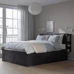 Brimnes Ikea bed 200x140 zwart, Ophalen, Zwart, Tweepersoons, 140 cm