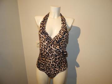 Ganni jaguar print badpak halter model ruches hals S beschikbaar voor biedingen