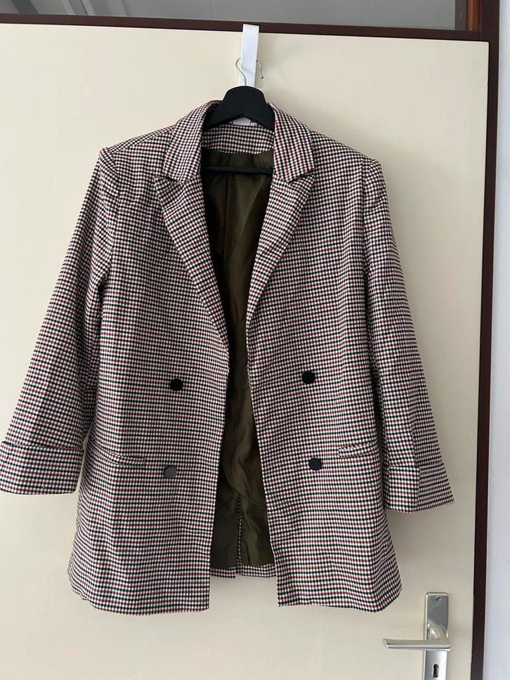 Nette blazer met ruitjespatroon maat M jasje, Kleding | Dames, Jasjes, Kostuums en Pakken, Zo goed als nieuw, Jasje, Maat 38/40 (M)