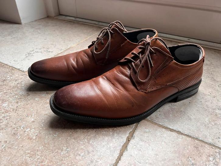 Van Beers Cognac Leren Herenschoenen Maat 44, Kleding | Heren, Schoenen, Gedragen, Veterschoenen, Bruin, Ophalen of Verzenden