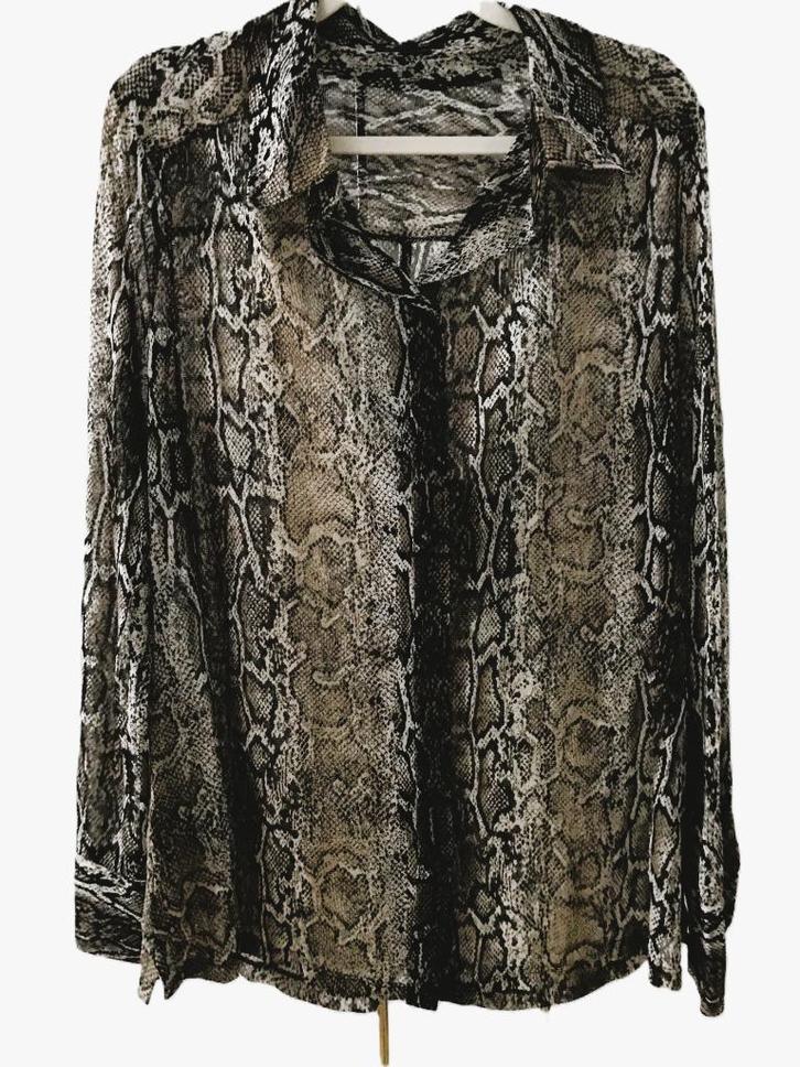 Claudia Strater blouse snakeprint 44, Kleding | Dames, Blouses en Tunieken, Zo goed als nieuw, Maat 42/44 (L), Zwart, Verzenden