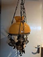 oude olie lamp met glazen kelk jaren 60, Antiek en Kunst, Antiek | Lampen, Ophalen of Verzenden