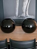 2 glazen grote vazen vaas bloemenpotten eric kuster stijl, Ophalen, Zwart, Minder dan 50 cm, Glas