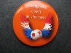 Button voetbal oranje, Z.G.A.N.!! (0289), Ophalen of Verzenden, Zo goed als nieuw, Versiering, Overige