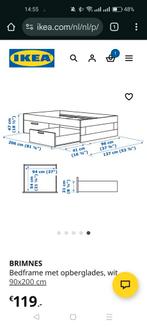 Brimnes 1-persoons bedframe met opberglades, Ophalen, Gebruikt, 90 cm, Eenpersoons