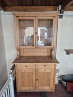 Antieke servieskast met glazen deuren, Huis en Inrichting, Kasten | Buffetkasten, Antiek, Gebruikt, 150 tot 200 cm, 25 tot 50 cm