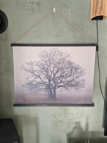 Rustieke Wanddecoratie - Textielposter met Boom beschikbaar voor biedingen