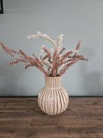Beige met gouden Vaas, incl bruine en beige takken, Huis en Inrichting, Ophalen, Overige kleuren, Aardewerk of Porselein, Zo goed als nieuw