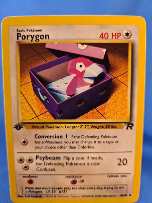 Porygon 48/82 - Team Rocket (1st edition), Hobby en Vrije tijd, Verzamelkaartspellen | Pokémon, Gebruikt, Losse kaart, Verzenden