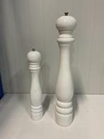 2 witte houten pepermolens 40 cm en de 50cm is van Peugeot, Ophalen, Gebruikt