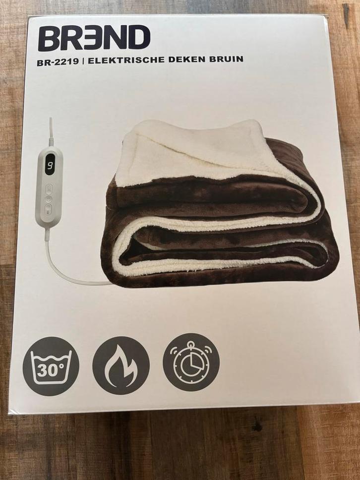 Brænd Elektrische Deken Bruin - Nieuw!, Huis en Inrichting, Slaapkamer | Beddengoed, Nieuw, Deken of Dekbed, Eenpersoons, Bruin