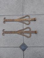 Hengen, 2 stuks, antiek, handgemaakt smeedwerk, 63 cm lang, Ophalen, Gebruikt, IJzer, Scharnier