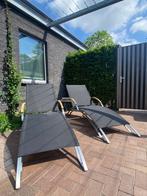 ligbed 2 x design rvs/ teak/ pomp 1+1 gratis samen 1399 euro, Ophalen of Verzenden, Nieuw