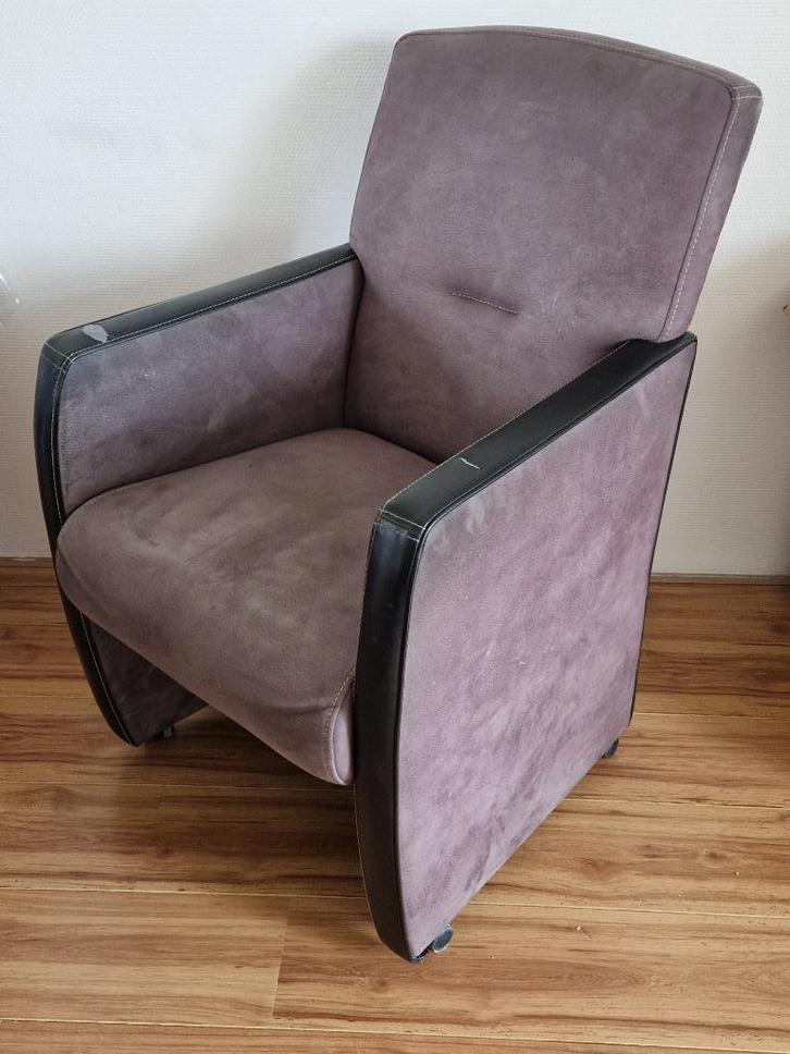 Luxe eetkamerstoelen, Huis en Inrichting, Stoelen, Gebruikt, Vier, Leer, Bruin, Ophalen