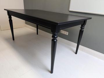 Uitschuifbare tafel INGATORP, zwart, 155/215x87 cm beschikbaar voor biedingen