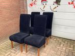 4x stoelen donker blauw grove rib, Ophalen of Verzenden, Zo goed als nieuw, Blauw, Vier