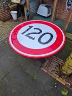 Unieke tafel van verkeersbord en Singer onderstel, Ophalen of Verzenden