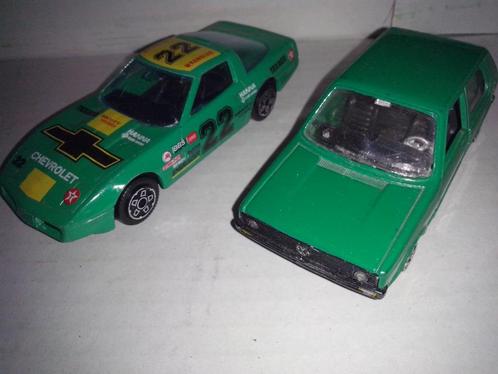 Chevrolet Corvette Texaco groen + 2x Volkswagen Golf 1 groen, Hobby en Vrije tijd, Modelauto's | 1:43, Zo goed als nieuw, Auto