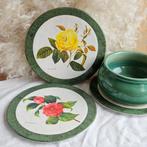 Retro pannenonderzetter rozen afbeelding | per stuk, Verzamelen, Retro, Ophalen of Verzenden, Huis en Inrichting