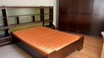 Vintage palissander slaapkamer. Bed met ombouw en grote kast, Gebruikt, Ophalen of Verzenden, Tweepersoons