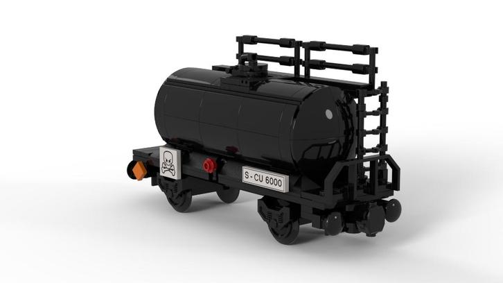 LEGO trein / wagon: MOC Tankwagon., Kinderen en Baby's, Speelgoed | Duplo en Lego, Zo goed als nieuw, Lego, Complete set, Ophalen of Verzenden