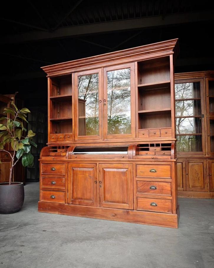 Teak Grutterskast | Kruidenierskast | Buffetkast #1875, Huis en Inrichting, Kasten | Buffetkasten, 200 cm of meer, 150 tot 200 cm