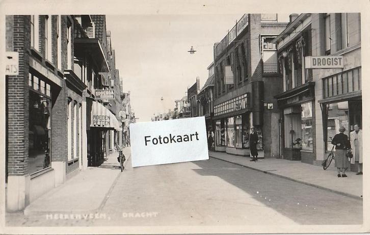 Fotokaart Heerenveen - Gracht - verstuurd in 1943, Verzamelen, Ansichtkaarten | Nederland, Gelopen, Friesland, 1940 tot 1960, Ophalen of Verzenden