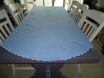 tafellaken tafelkleed blauw met geschulpte randen ovaal, Huis en Inrichting, Tafelkleden, Ophalen of Verzenden, Zo goed als nieuw