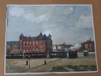 Aquarel, Van Wim Van Beekum, Scheveningen Duinstraat met sto, Antiek en Kunst, Ophalen