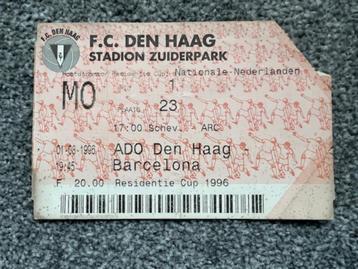 zeldzaam voetbal kaartje FC ADO den Haag - Barcelona 1996 beschikbaar voor biedingen