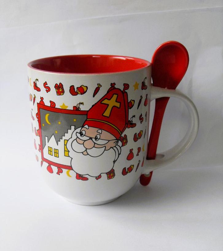 Sinterklaas Mok Sint en Piet Beker Sint Nicolaas, Diversen, Sinterklaas, Zo goed als nieuw, Ophalen of Verzenden