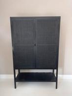 Kast Alexia rotan zwart webbing wandkast buffetkast, Ophalen of Verzenden, Zo goed als nieuw, Minder dan 150 cm, 150 tot 200 cm