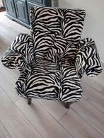 Fauteuil zebraprint, Huis en Inrichting, Fauteuils, Ophalen, Gebruikt, 75 tot 100 cm, 50 tot 75 cm