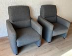 2 x Fauteuil Malmedi in Grijze Stof, Ophalen, Gebruikt, 75 tot 100 cm, Stof