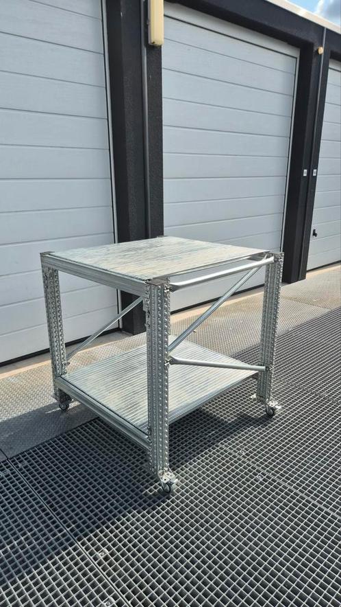 Metalsistem s4 lage stelling werkbank bar  wielen vierkant, Huis en Inrichting, Kasten | Stellingkasten, Gebruikt, Ophalen