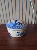 Vintage handgeschilderde Delft Blue met Deksel Snuiterijdoos, Ophalen of Verzenden