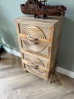 Unieke Ladenkast Ibiza/Boho Hout met Webbing Nieuw, Huis en Inrichting, Kasten | Ladekasten, Ophalen, Overige materialen, 1 of 2 laden