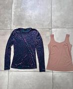 SEVEN SISTERS MESH PAARSE LANGE MOUWEN TOP + SECOND SKIN TOP, Maat 38/40 (M), Seven Sisters, Paars, Ophalen of Verzenden