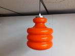 jaren 60 70 oranje glas hanglamp design 23 x 28 cm retro, Huis en Inrichting, Lampen | Hanglampen, Minder dan 50 cm, Glas, Gebruikt