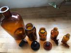 Oude apothekersflessen / potten 5 stuks, Antiek en Kunst, Antiek | Glas en Kristal, Ophalen of Verzenden