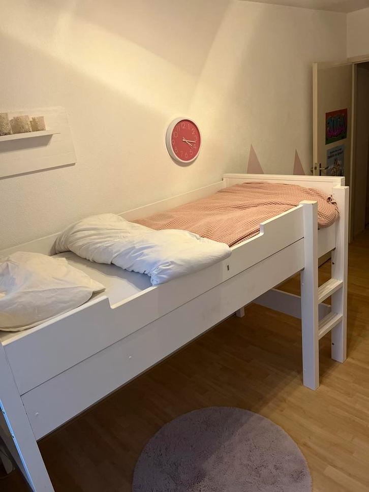 Witte Bopita Stapelbed, Kinderen en Baby's, Kinderkamer | Bedden, Zo goed als nieuw, 180 cm of meer, 70 tot 85 cm, Hoogslaper of Stapelbed