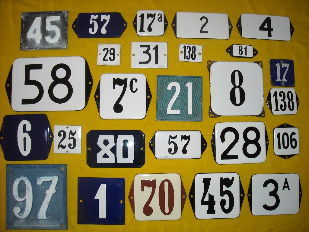 oud emaille huisnummer oude email huisnummers huisnummerbord, Antiek en Kunst, Ophalen of Verzenden