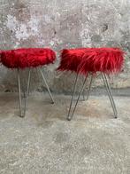 Fluffy 60’s stool / kruk met hairpin poten , 2 in voorraad, Huis en Inrichting, Krukjes, Gebruikt, Onbekend, Ophalen of Verzenden