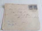 2 heel oude postzegels Wilhelmina 7.5 cent op enveloppe 1928, Postzegels en Munten, Postzegels | Nederland, Ophalen of Verzenden
