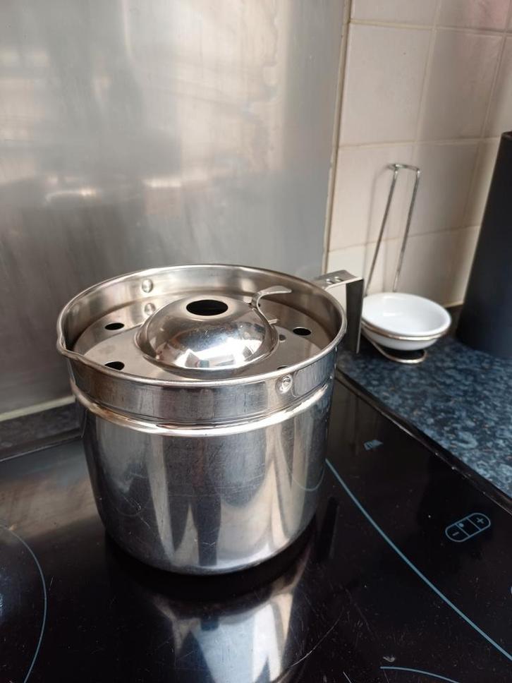 Vintage Melkkan / Stoomkoker RVS, Huis en Inrichting, Keuken | Keukenbenodigdheden, Gebruikt, Ophalen of Verzenden