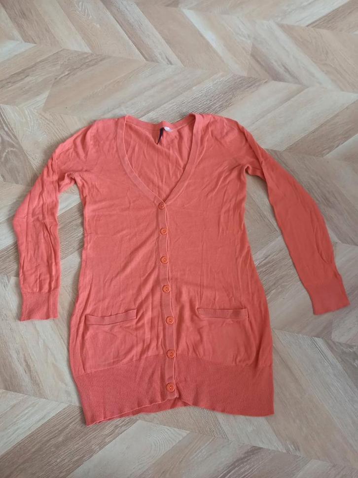 Lang vest jurk maat 40 zalm perzik kleur, Kleding | Dames, Truien en Vesten, Zo goed als nieuw, Maat 38/40 (M), Roze, Ophalen of Verzenden