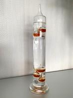 Galileo Thermometer mond geblazen amber gekleurde balletjes, Ophalen of Verzenden