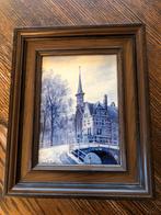 Prachtige delfs blauw tableau in lijst, Antiek en Kunst, Kunst | Schilderijen | Klassiek, Ophalen of Verzenden